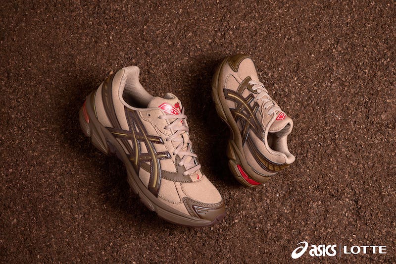 アシックスとロッテが協業、カカオ豆の皮を有効活用したチョコレート色